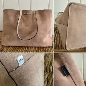 Miu Miu | Bags | Miu Miu Xl Crackled Leathersuede Tote Reversible